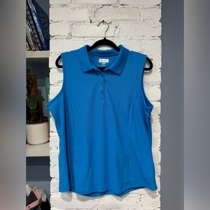 NWOT GREG NORMAN PLAY DRY  Blue Tank Top Sleeveless‎ Golf Sports Women’s XL